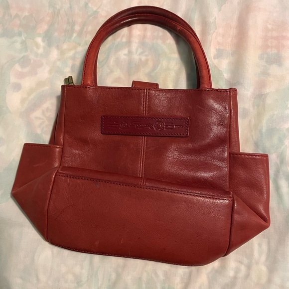 👜 Vintage Fossil red leather purse. Many pockets.  Great preowned condition. 👜 - Picture 12 of 13
